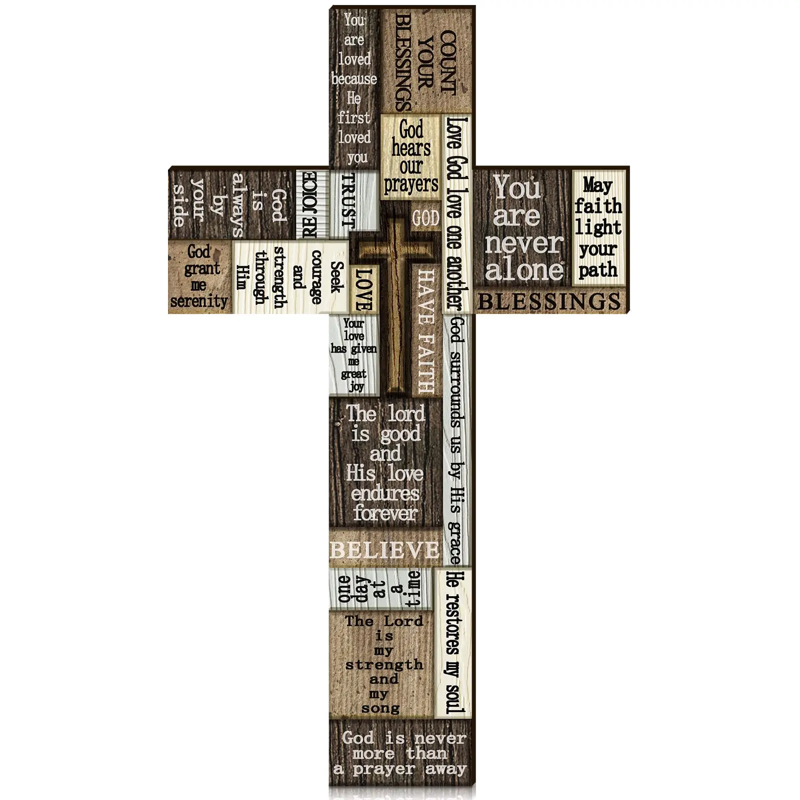 Christians Crossword wall sign Words and Saying Wooden Cross with Inspirational Words Motivation