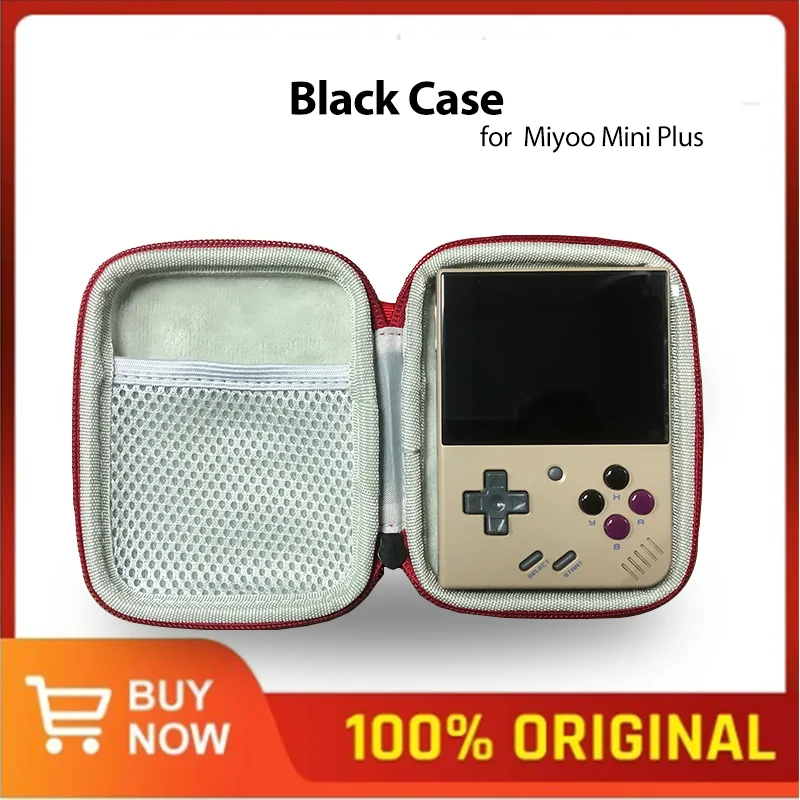 Tolex Caso Nero Di Miyoo Mini Plus 3.5Inch Handheld Video Game Console Impermeabile Sacchetti Trasportabili Cerniera Rossa Mini Caso Portatile
