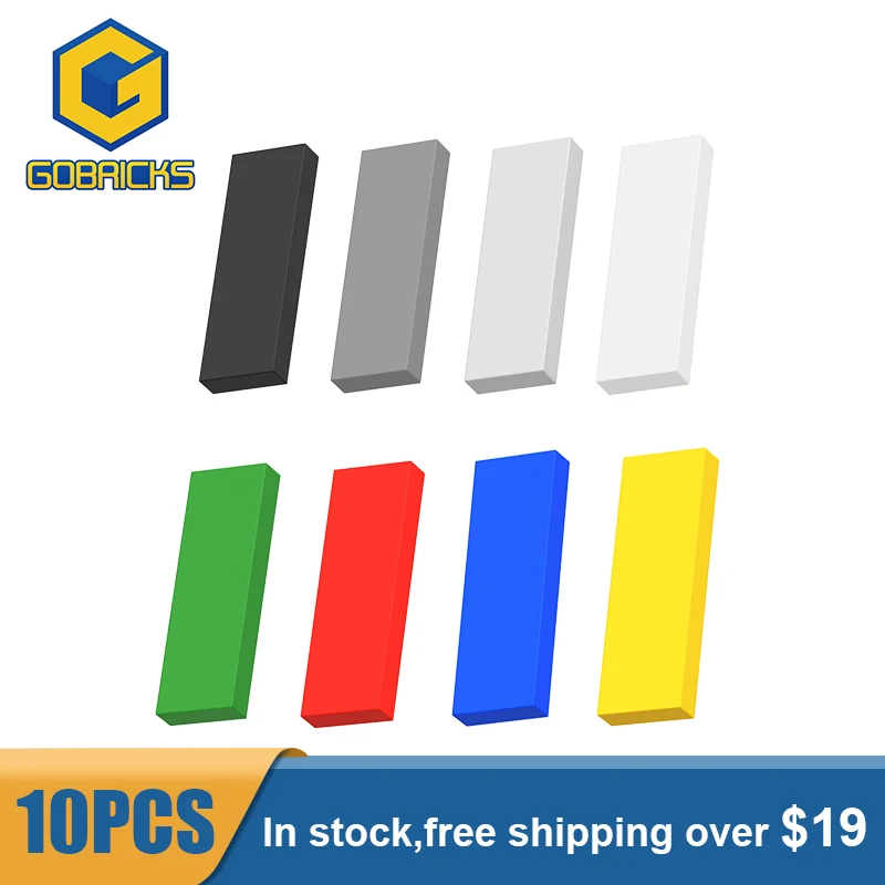 Gobrick, 10 шт., зернистая деталь, плитка, 1x3, совместимая с 63864 строительными блоками, техническое сочетание, детские игрушки, подарок