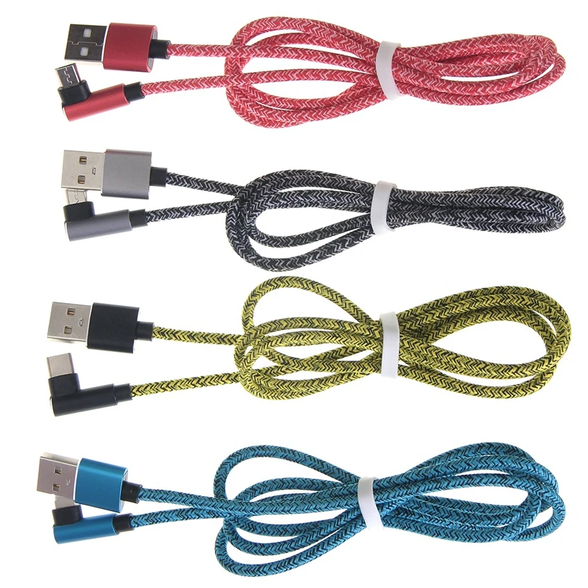 

500 шт. 100 см USB-кабель для iPhone Тип C провод для быстрой зарядки 90 градусов Micro Usb кабель для синхронизации данных и зарядки шнур для телефонов Android