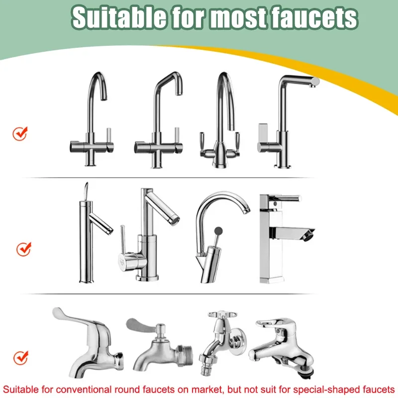 Kitchen Faucet Adapter 2/3 Modes Universal 360 Rotation Faucet Filter Extenders Kitchen Gadgets Spray Water Saving Tap Nozzle