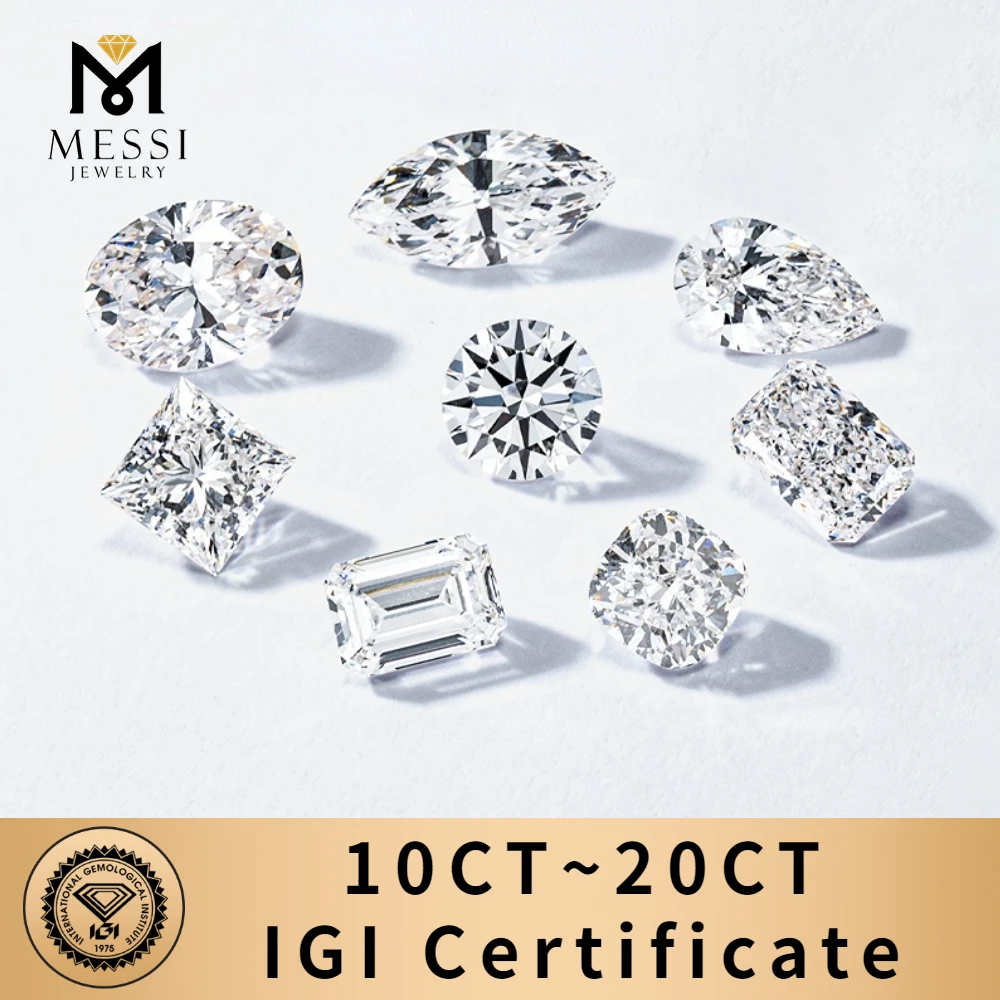Loose lab grown diamond 10ct~20ct Big Lab Grown Diamond CVD Diamond Stone IGI Certificate