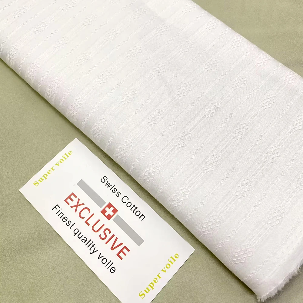 

5 Yards Atiku Material 100% Cotton Swiss Voile Lace Switzerland Soft Quality African Atiku Fabric for Men and Women Cloth