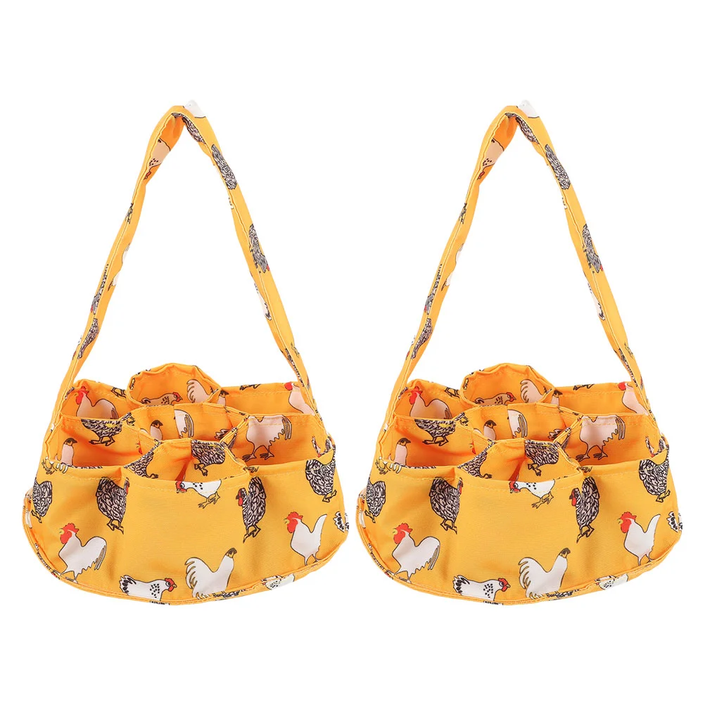 

2 Pcs Garden Basket Small Egg Bag Container Baskets Canvas Fresh Holder for Collecting Eggs Farmhouse