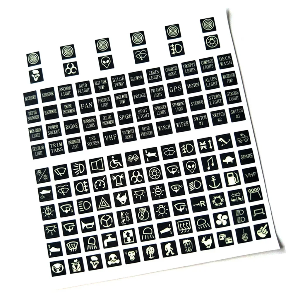 1 Set Button Stickers 132 X Fuse Box / Switch Stickers Labels Decal Instrument Board Car Boat Panel For Labelling In Car Boat