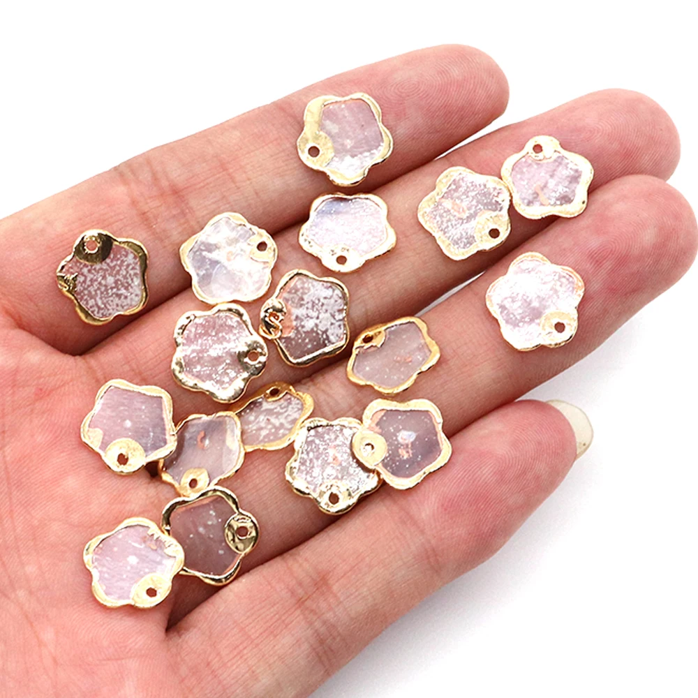 

Natural Mica Shell Pendants DIY Pendants for Jewelry Making Necklace Earrings Bracelet Plum Blossom Shape Accessories Supplies