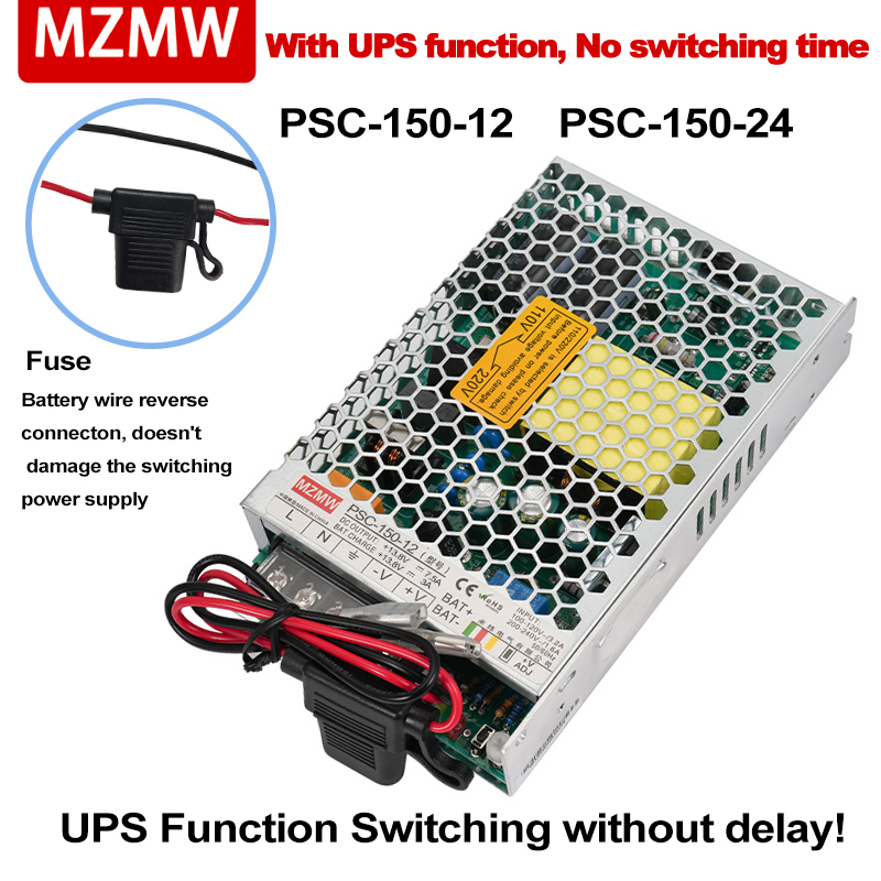 MZMW 150W UPS Charger Switching Power Supply 12V 24V AC DC 13.8V 7.5A 27.6V 4A Uninterruptible Power SMPS PSC-15-12 PSC-150-24
