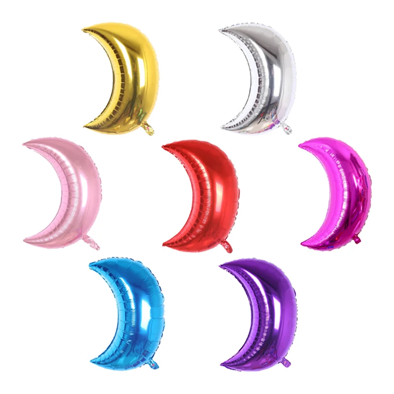 22 Zoll Halbmond-Folienballon Gold Silber Blau Rosa Rot Lila Helium-Globen Baby-Shower Geburtstagsfeier Dekorationen