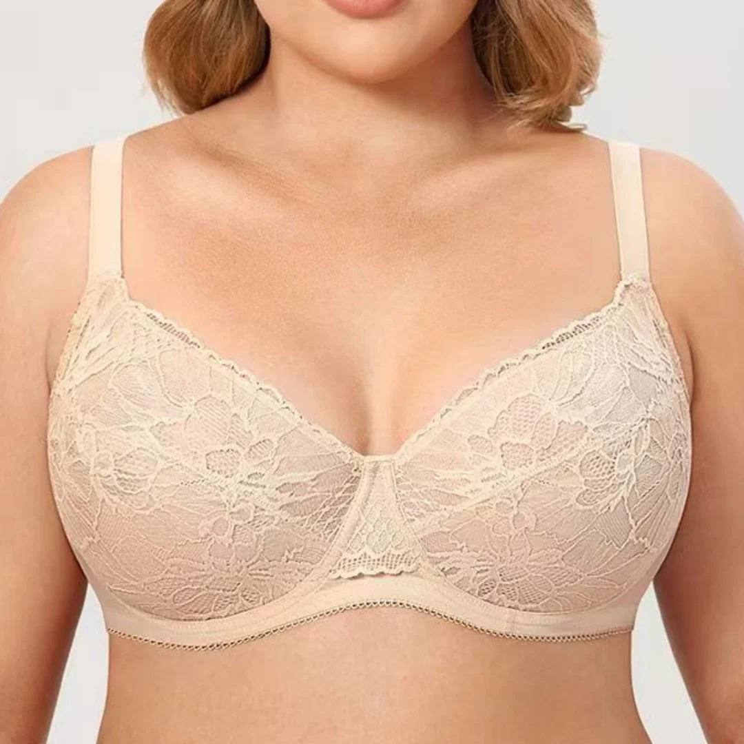 Minimizing Full Cup Bra Ultra Thin Unpadded Support Underwire Plus Size J Cup