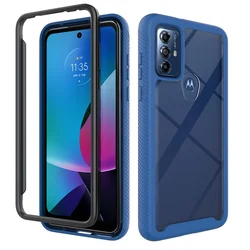 Durable Hybrid Shockproof Phone Case with TPU/PC Armor for Motorola Moto G Play (2023) (Dark Blue)