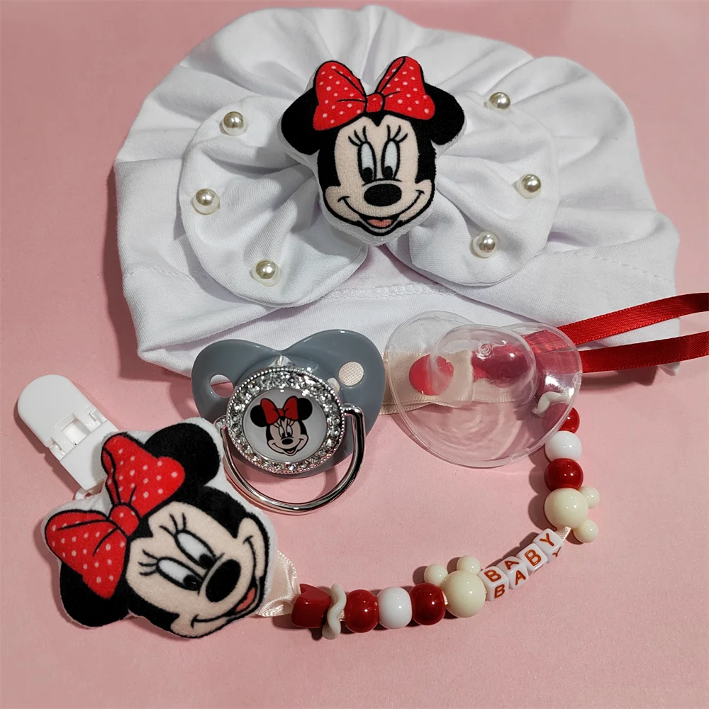 White Solid Pearl Minnie Mouse Anime Plush Princess Cotton Baby Hair Accessories Band for Newborn Girls Kids Toddlers Hair Wear, baby hair accessories
