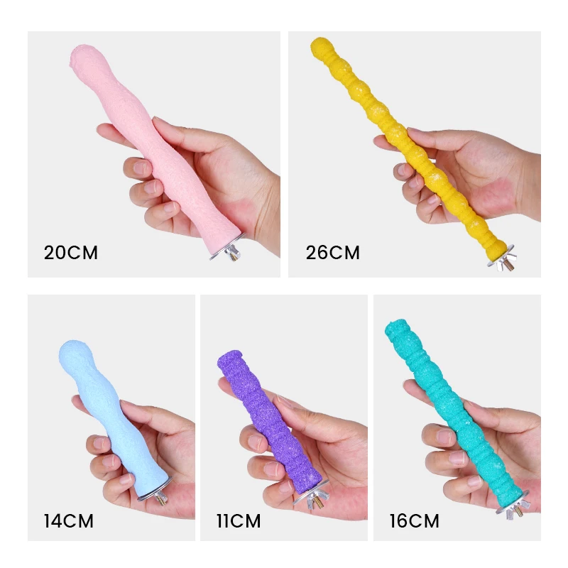 Parrot Perches Stand Chew Toys Platform Cage Toy Paw Grinding Clean Toys Parrot Scrub Stick