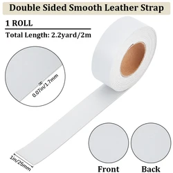 Black Double - Sided Lychee Pattern Leather Strap - 25mm x 2m Roll, 1.7mm Thick Imitation Flat Cord (AECH03 - 06496)