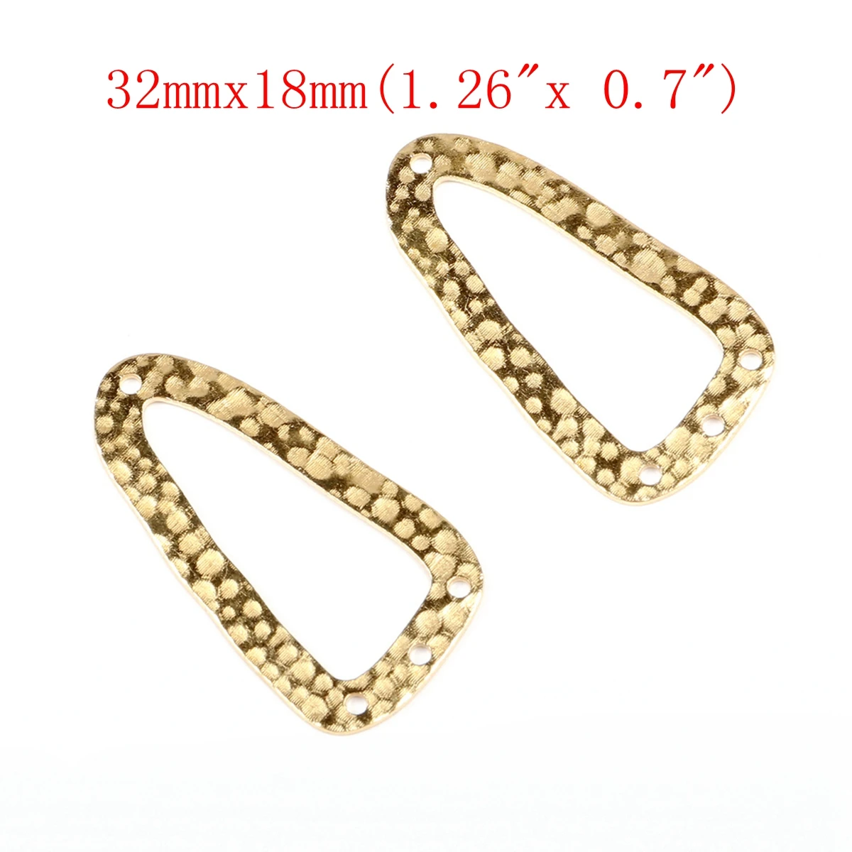 Charms aus gehämmertem Messing, einzigartiger ovaler Verbinder, Zubehör für DIY-Ohrringe, Halskette, Armband, DIY-Herstellung, Schmuckzubehör – Detail 1