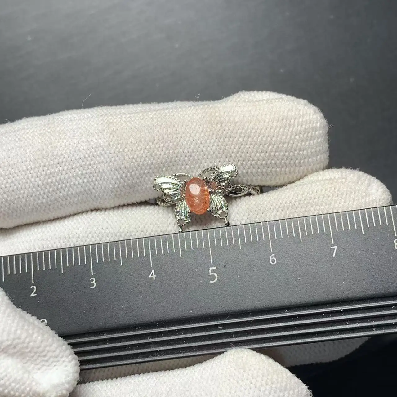 Natural Sanidine Gold Sunstone Ring Adjustable Female Heart ring Jewelry for Women Gift Wholesale High Quality Vintage Fine