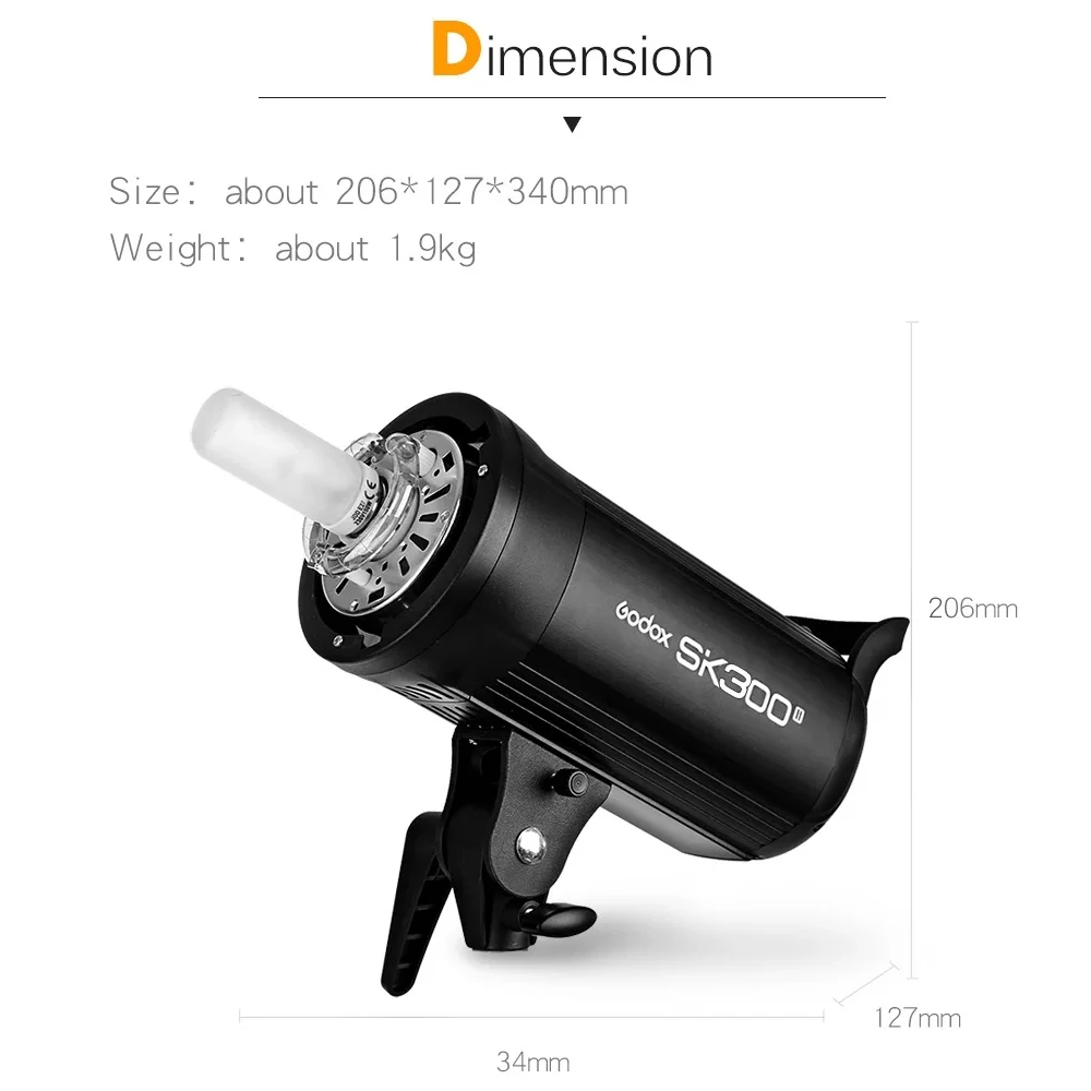 Godox SK300II 300Ws GN65 스튜디오 플래시 모노라이트(내장 Godox 2.4G 무선 X 시스템 탑재)는 창의적인 촬영을 제공합니다.