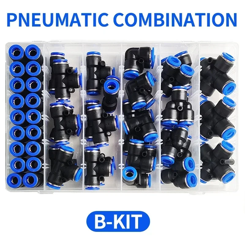 50 Pcs Pneumatic Connectors Kit Boxed PU-10 PE-10 PZA-10 PY-10 PV-10 PG-10  10mm Outer Diameter of The Hose Pipe Tube Air