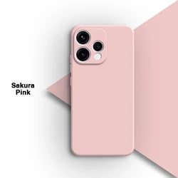 Elegant Liquid Silicone Soft Back Phone Case Cover - Simple Square Design for OPPO reno15 Pro mini (Sakura Pink)