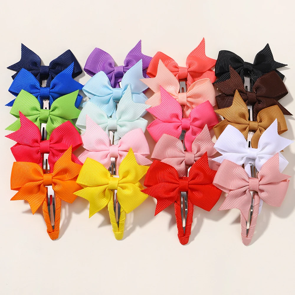 10Pcs/Lot Newborn Hair Bow Snap BB Clips Fully Wapped Girl Toddler Hair Clip Fringe Bangs Baby Accessories Barrettes