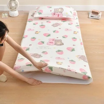 2025 nouveau imprimé étudiant housse de matelas coton bébé velours housse de matelas dortoir housse de matelas 1