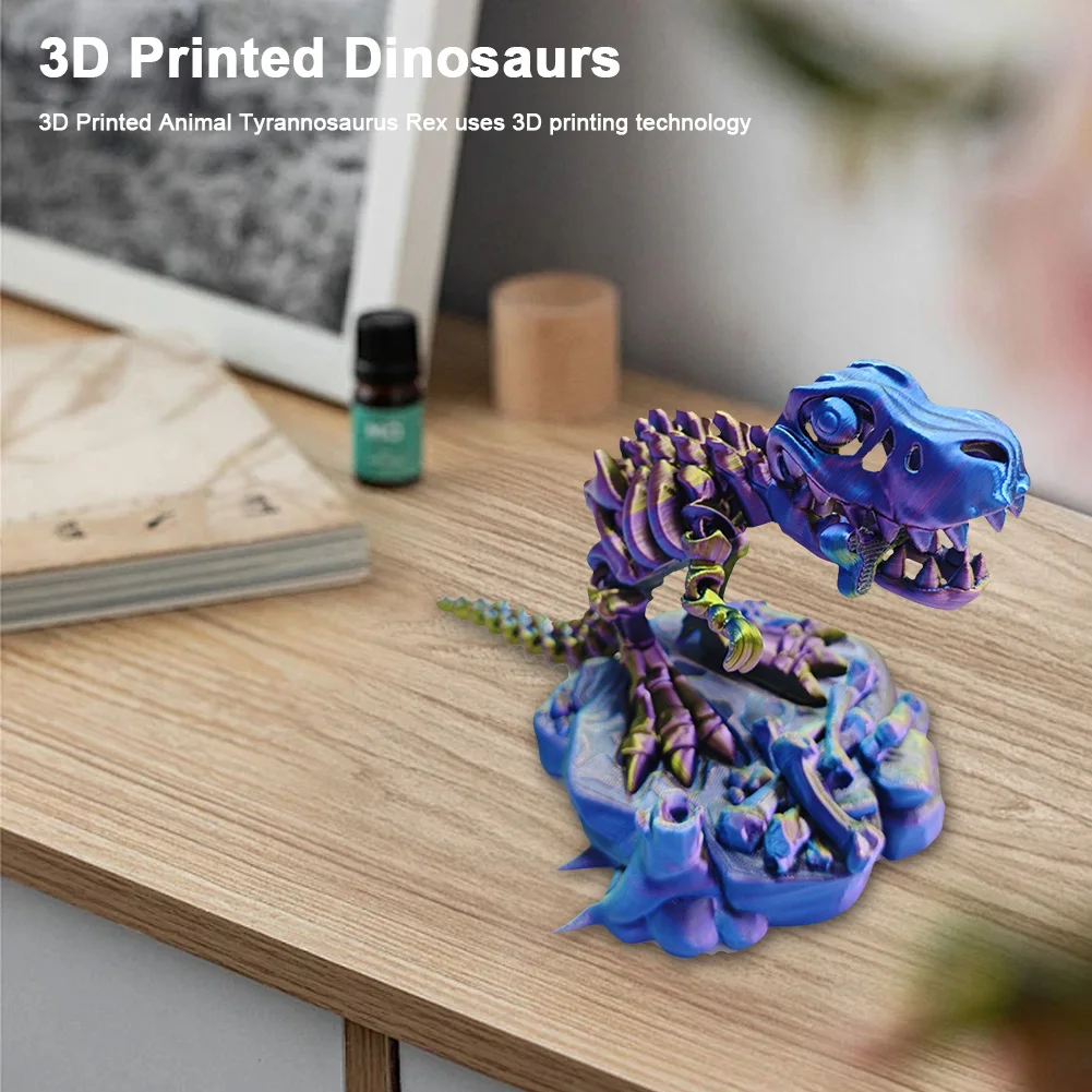 Standing Big Mouth Dinosaur Model Ornament Movable Joints 3D Model Skull T-Rex Articulated Tyrannosaurus Rex Creative Collection