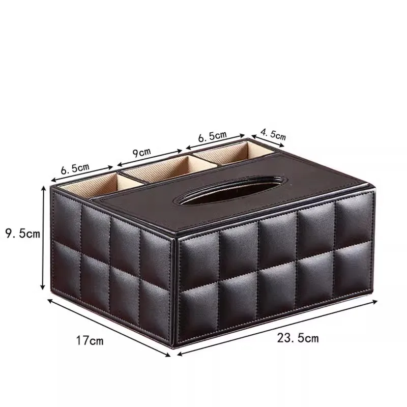 Fashion Multifunctional PU Leather Tissue Box Remote Control Storage Box Living Room Coffee Table Napkin Pumping Paper Box 5