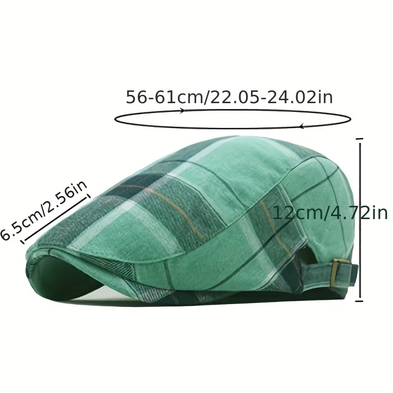 남성 격자 무늬 패턴 플랫 캡 뉴스보이 모자 여성 베레모 Cabbie Gatsby Cap