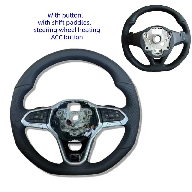 블랙 스티칭, 레드 스티칭 OEM 폭스바겐 골프 8 R라인 투아렉 CR 티구안 MK2 T-roc 아테온 열선 스티어링 휠 바디