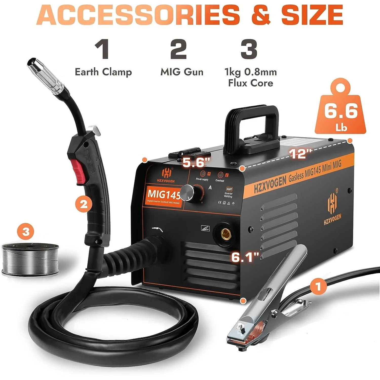 HZXVOGEN Non-Gas MIG Semi-automatic Welding Machine 800F Golden Helmet For Gasless Iron Soldering Welder сварочный полуавтомат