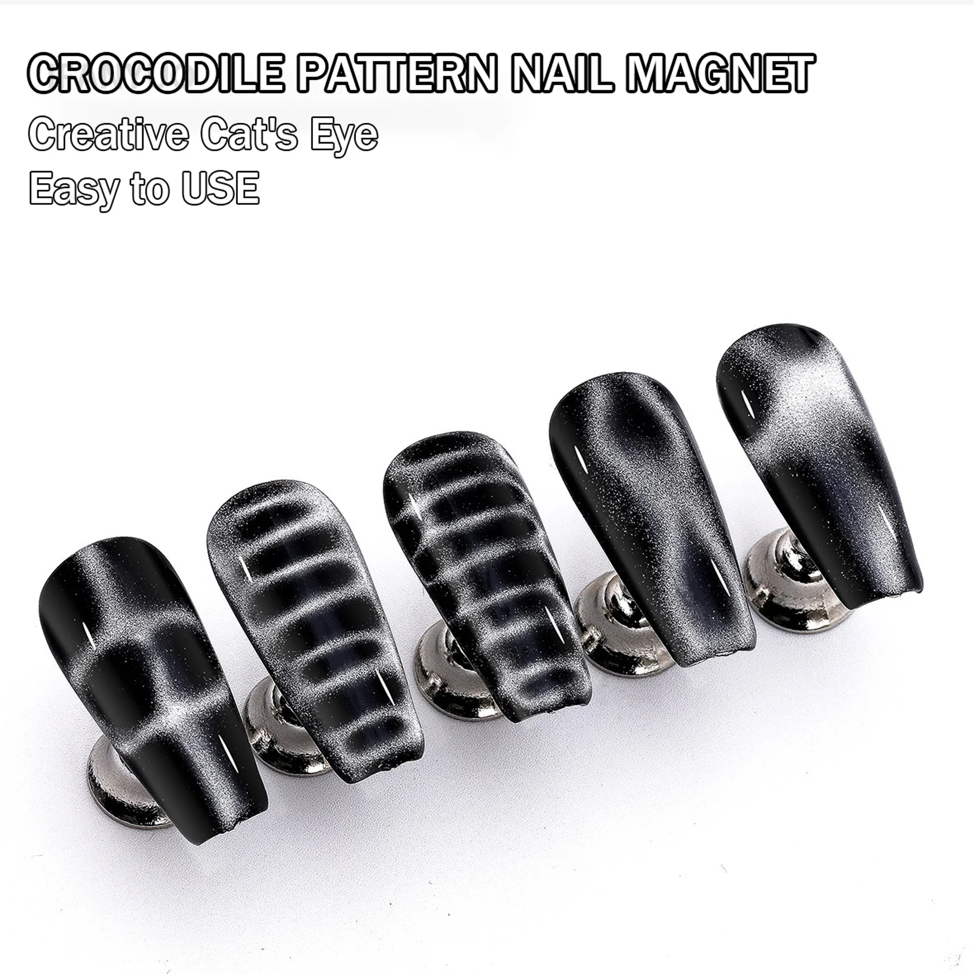 Crocodile Pattern Nail Magnet Nail Art Cat Eye Snake Skin Wave Geometric UV Attraction Magnets Set 12pcs Manicure DIY Tool magnetic nail art tools cat eye nail tool magnetic nail tools