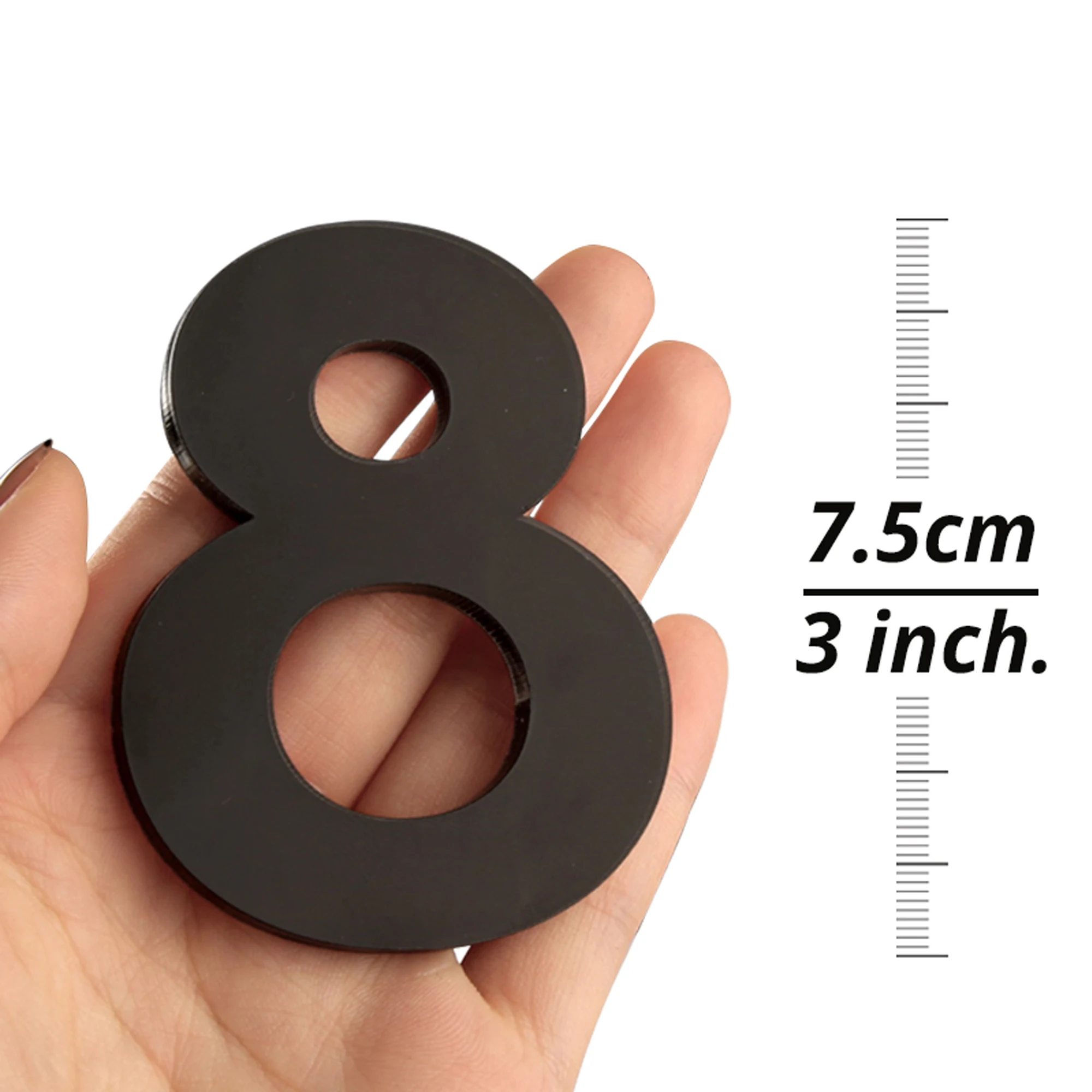House Numbers House Number Signs Acrylic 75mm Self Adhesive Outdoor 3 inch Exterior Letters Apartment Door Mailbox Address #0-9