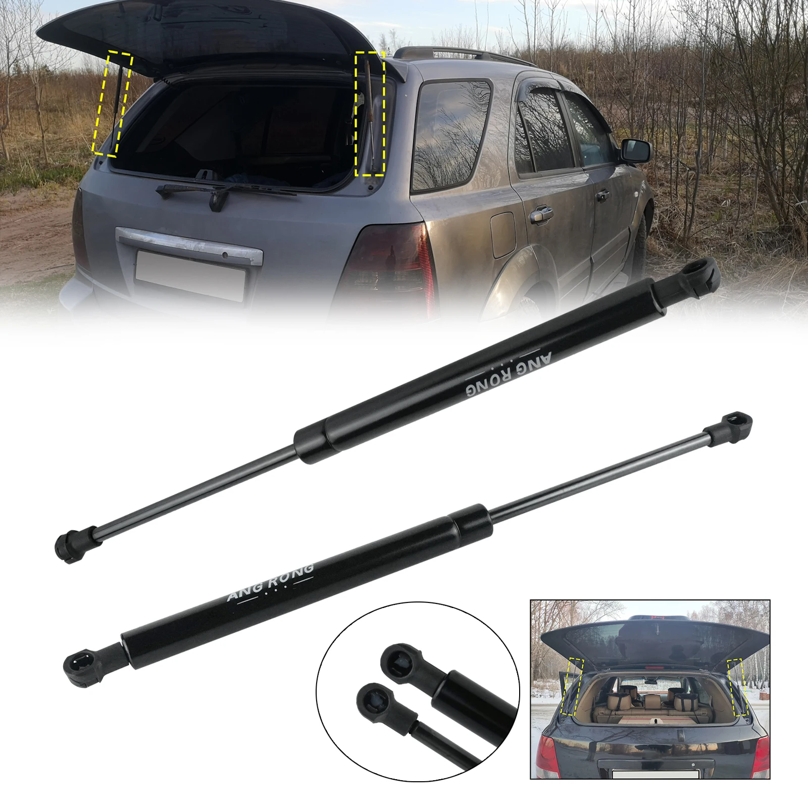 Window Glass Gas Struts 2x Rear Window Glass Gas Struts Lifter Support for Kia Sorento MK I JC 2002-2009