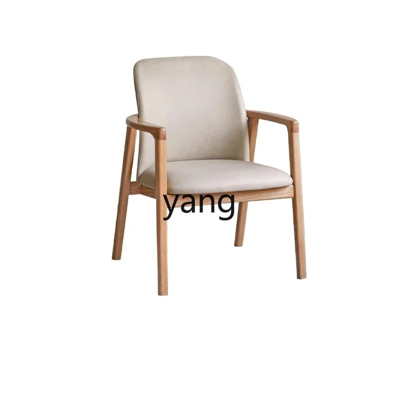 

L'm'm Solid Wood Study Chair Simple Armchair Study Oak round-Backed Armchair