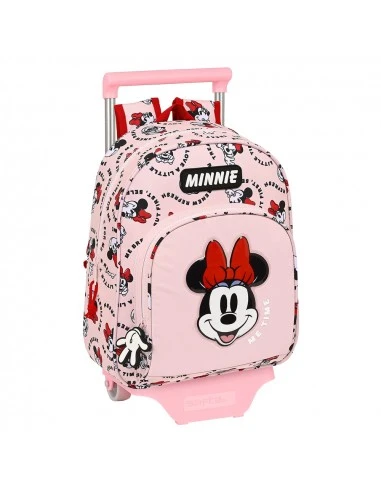 Minnie Mouse Me Time Mochila pequeña ruedas, carro, trolley Un  compartimento principal, un bolsillo exterior y un bolsillo de red  lateral.Carro de polipropileno, acero pintado y PVC.Color rosa.28x10x34 cm.  - AliExpress