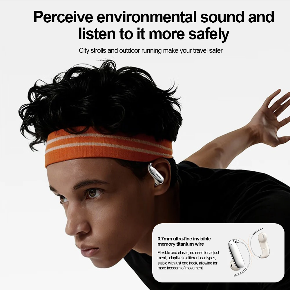 Wireless Bluetooth HiFi Stereo Waterproof Ear-hook Sport Earbuds