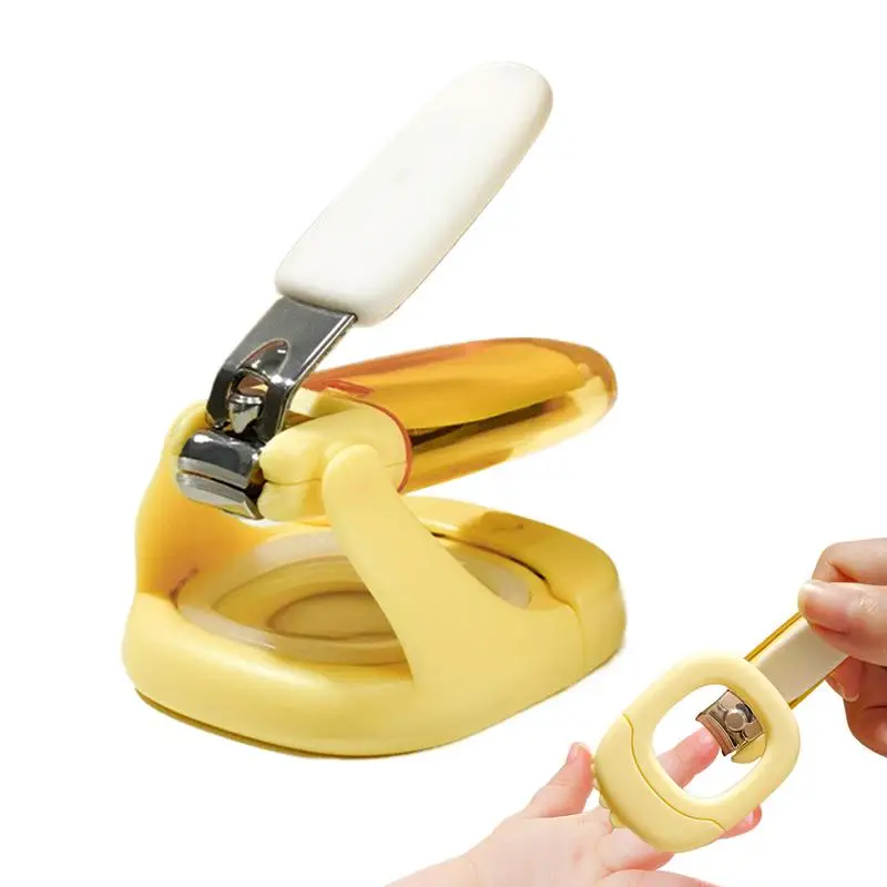 Baby Light Up Nail Clipper Magnifier Splashproof Nail Trim Fingernail Styling Tools Portable Scissors
