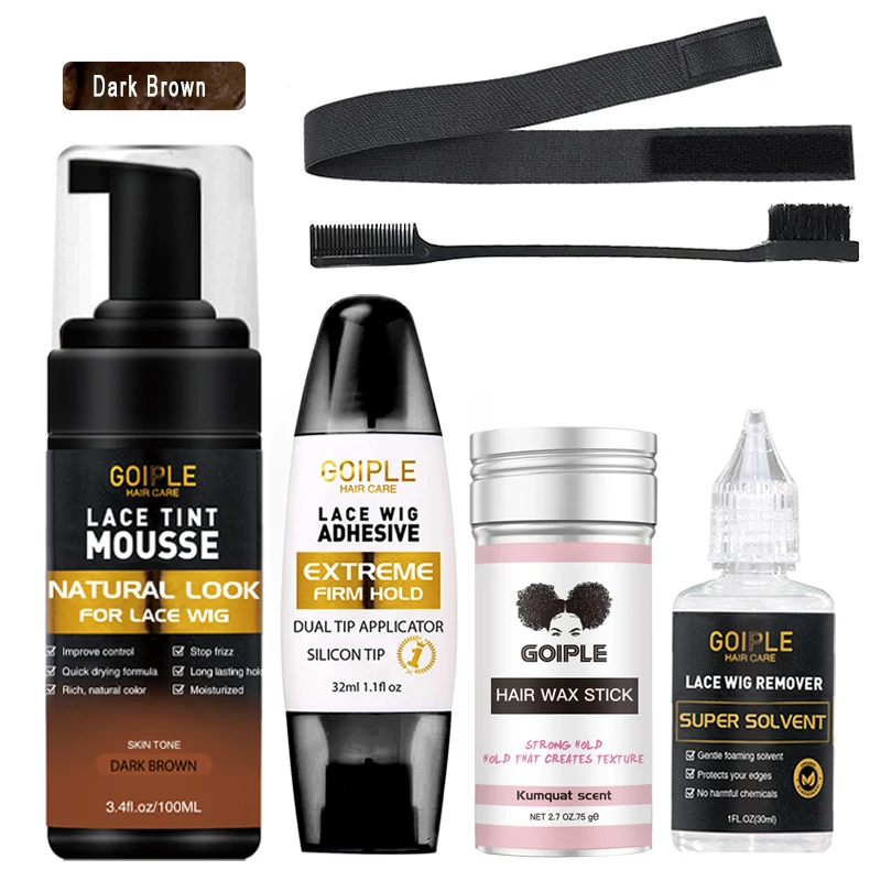 GOIPLE Quick Dry Lace Tint Mousse Spray for Wig Color Dye Foam Frontal