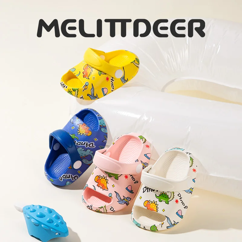 MELITTDEER 아동용 샌들 - 부드러운 밑창, 남아 및 여아용 프린트 공..