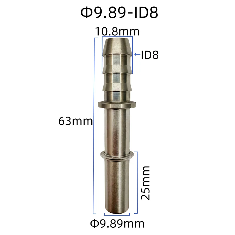 Stainless steel male end piece 6.30 ID6male connector 7.89mm 9.49 ID8 universal auto Fuel line metal connector 2PCS