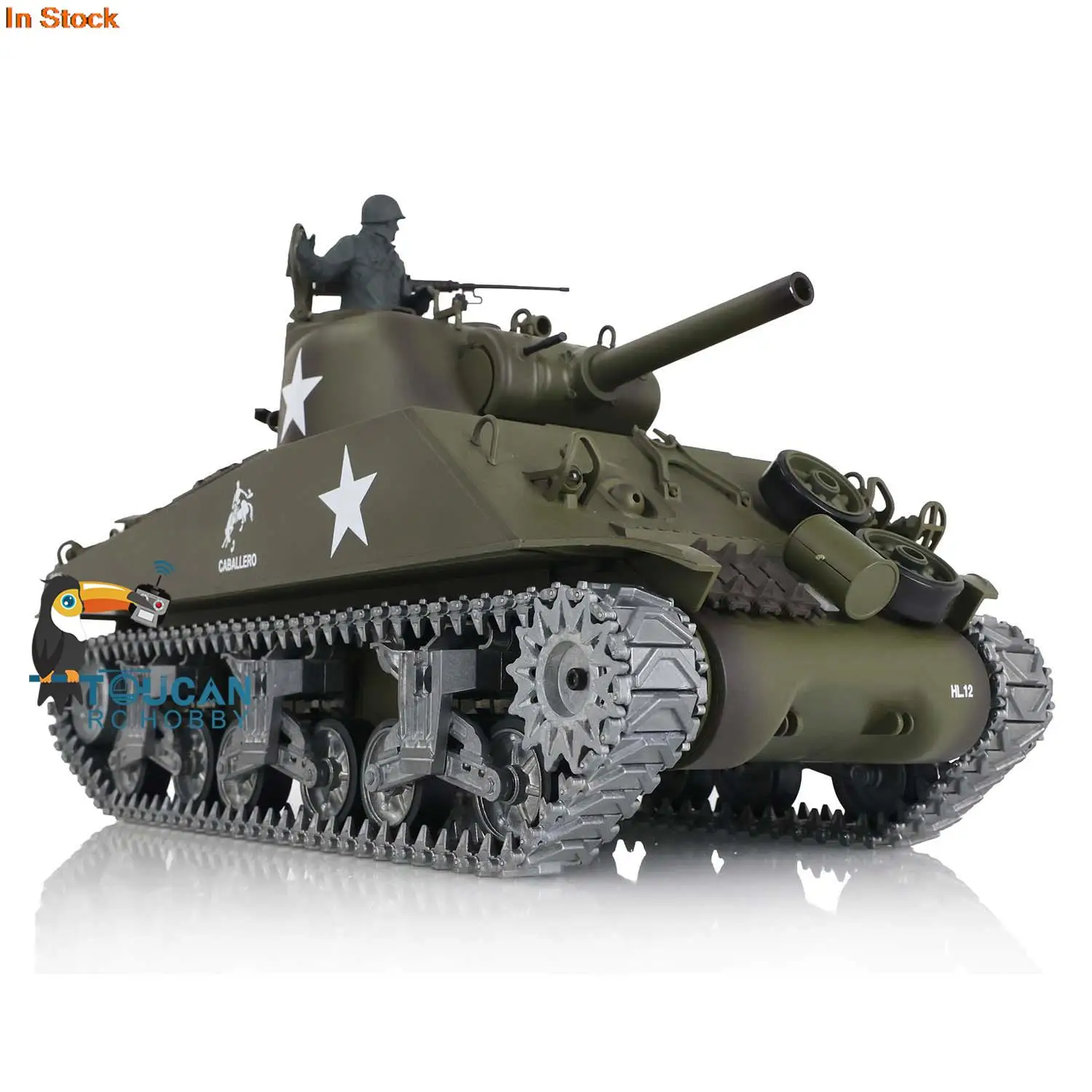 1/16 HENG LONG Customized 7.0 M4A3 Sherman RC Tank 3898 360° FPV Barrel Recoil TH17684-SMT4 4