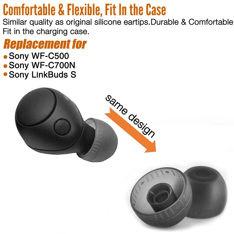 Eartips Replacement for Sony WF-C500 / WF-C700N / LinkBuds S Earbuds Earpad