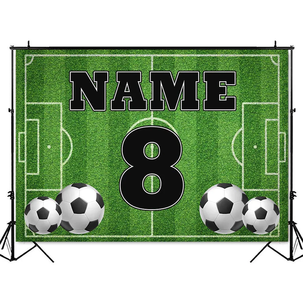 Boy Birthday Backdrop for Newborn Kid Portrait Customize Football Soccer Field Sports Poster Baby Shower Backdrop Photo Studio photo backdrop