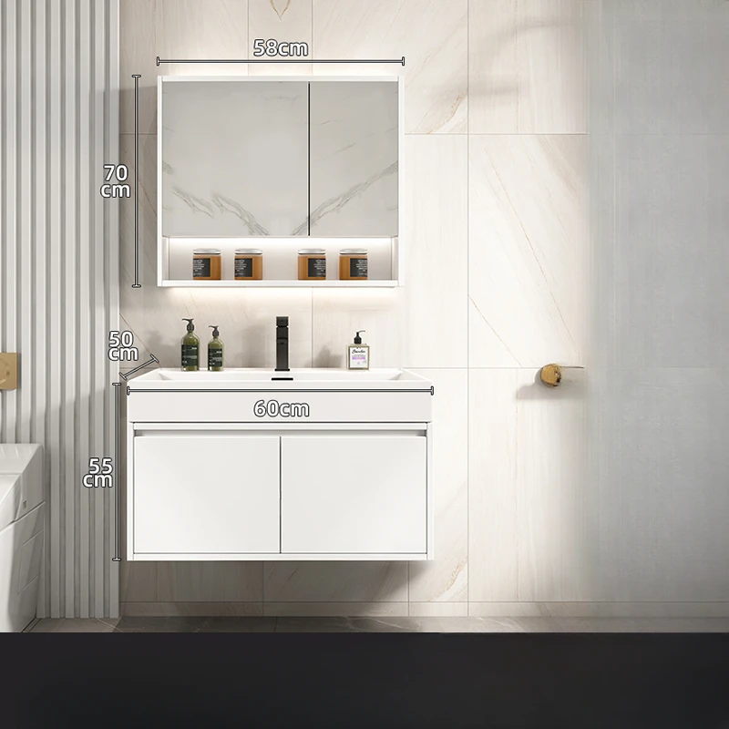 White Rock Integrated Basin Bathroom Cabinet Combination Smart, Hand Washbasin Cabinet Washstand Set