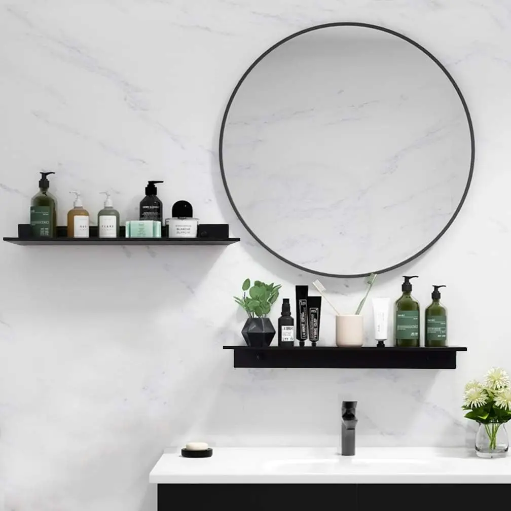 Floating Bathroom Shelves Without Drilling Storage Wall Rack Home Organizer Ledge Hardwares Cabinet Kitchen Toilet Accessories 4