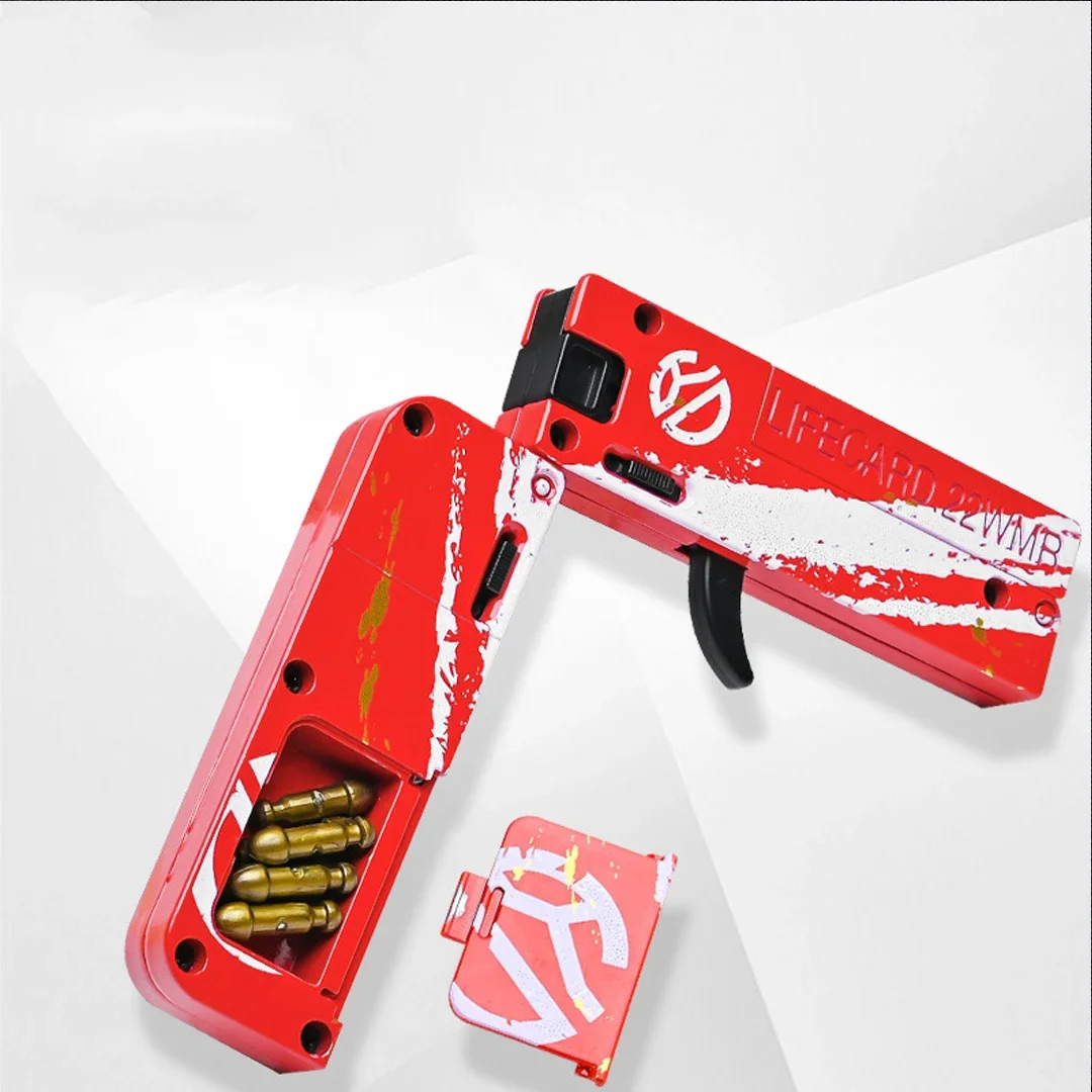 EDC 생활 합금 접이식 소프트 총알 총 어린이 조수 놀이 금속 카드 총 소년 장난감