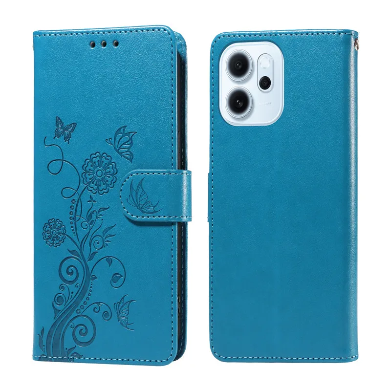 Elegant Flip Cover Leather Wallet Phone Case with Fringed Iris Design