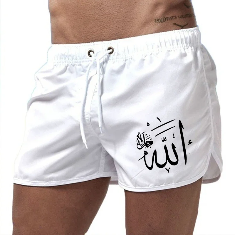Allāh Printed Clothes Mens Board Shorts High Quality Breathable Quick Dry Beach Shorts Male Daily Sport Fitness Cycling Shorts 2