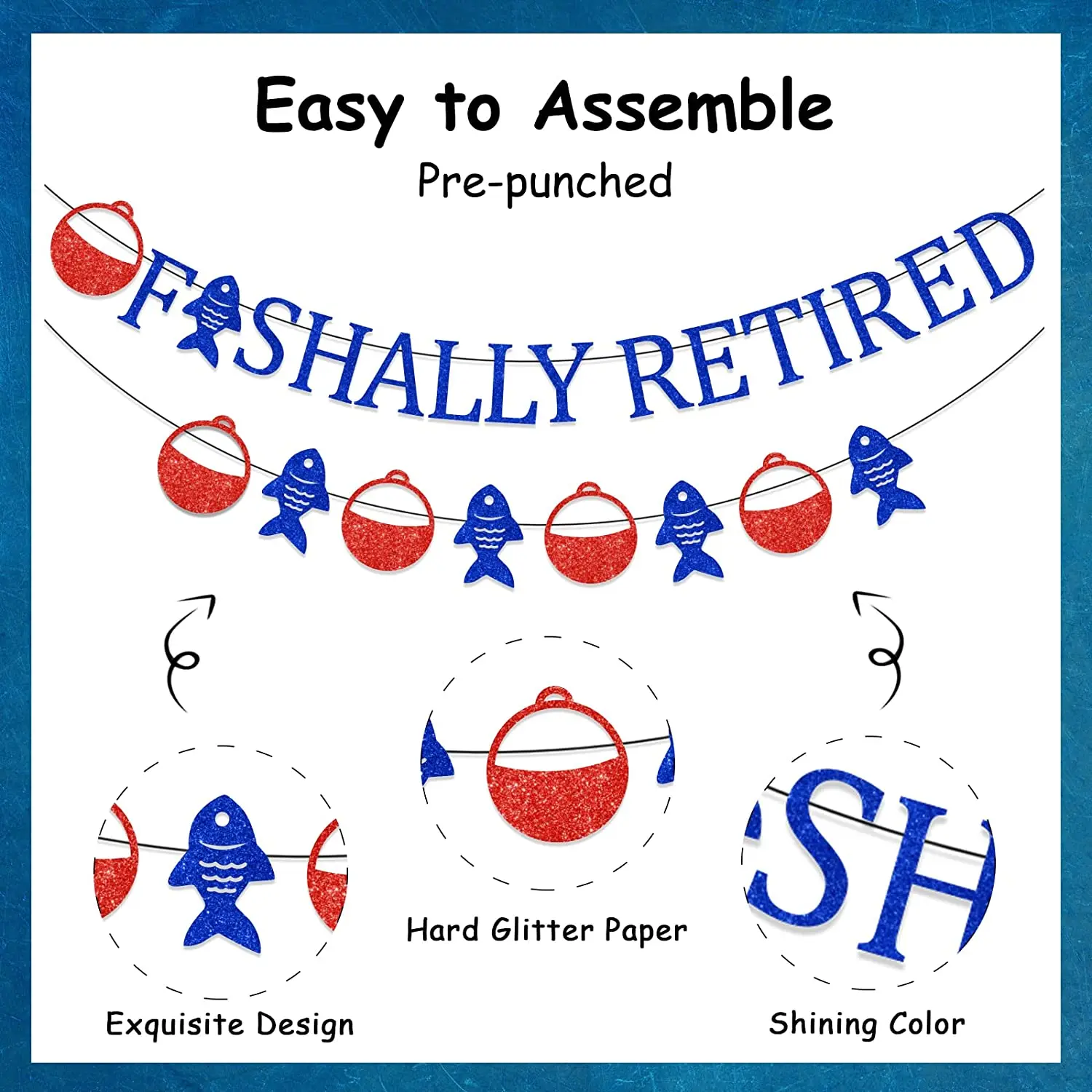 Fishing Retirement Party Decorations for Men Ofishally Retired