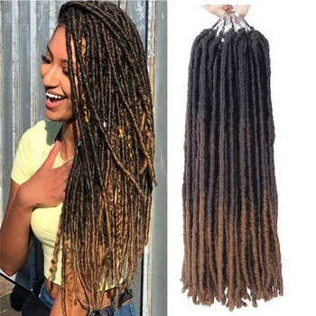 1 Pack 18Inch Straight Faux Locs Crochet Braids Hair Synthetic Braids BraidingHair Extensions for Women 1