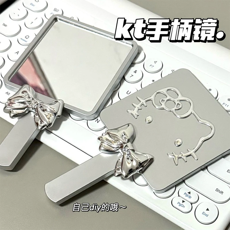 

Sweet Hello Kitty Ins Fashion Kawaii Sanrio Anime Makeup Mirror Cute Cartoon Kt Cat Handheld Mirror Lovely Gifts for Girls